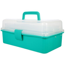 Large Foldable Tool Box with 3Layer Compartments, Durable Tool Organizer for Home and Office Storage
