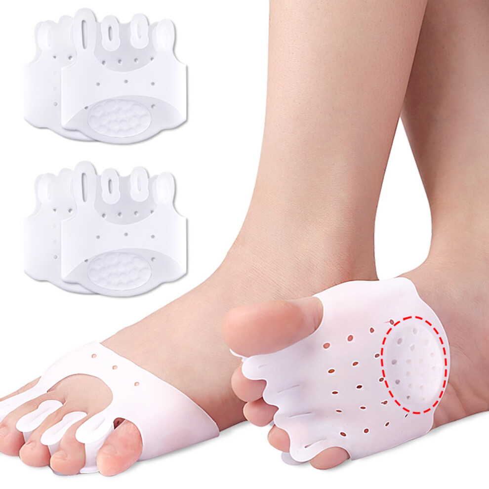 Toe Separators and Bunion Pads for Foot Pain Relief with Forefoot Cushion Support 2 Pairs