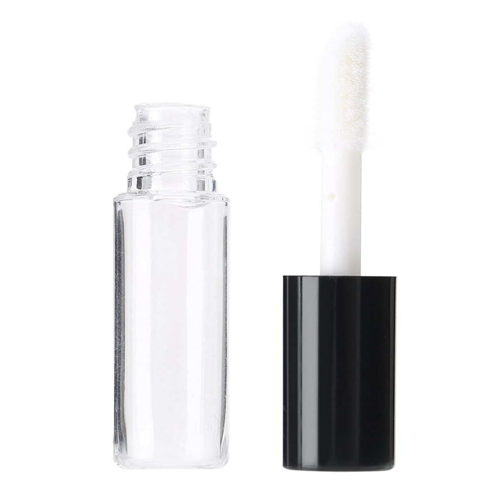Black 1.2Ml Transparent Lip Gloss Tubes With Stopper 45Pcs Cap Leakproof Diy Cosmetic Storage