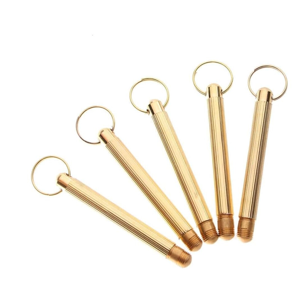 Gold 5Pcs Folding Copper Ear Wax Removal Tool, Ear Cleaner Spoon With Key Ring For Ear Care