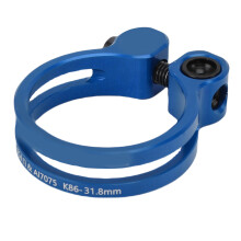 Aluminiumlegierungs-Sattelklemme für Fahrradstützen, passend für 27,2 mm & 28,6 mm, Blau