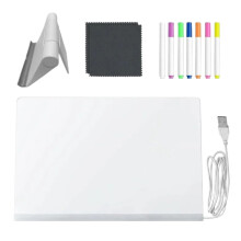 Children's Luminous Led Drawing Board 30x20cm Durable Acrylic Writing, WipeClean Cloud Swing, Portable For Kindergarten