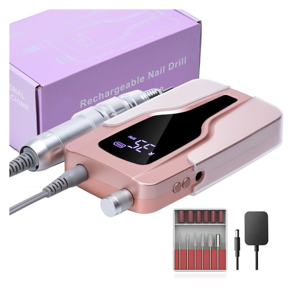 Electric Nail Drill 35000RPM Rechargeable Professional Nail File for Acrylic and Gel Nails