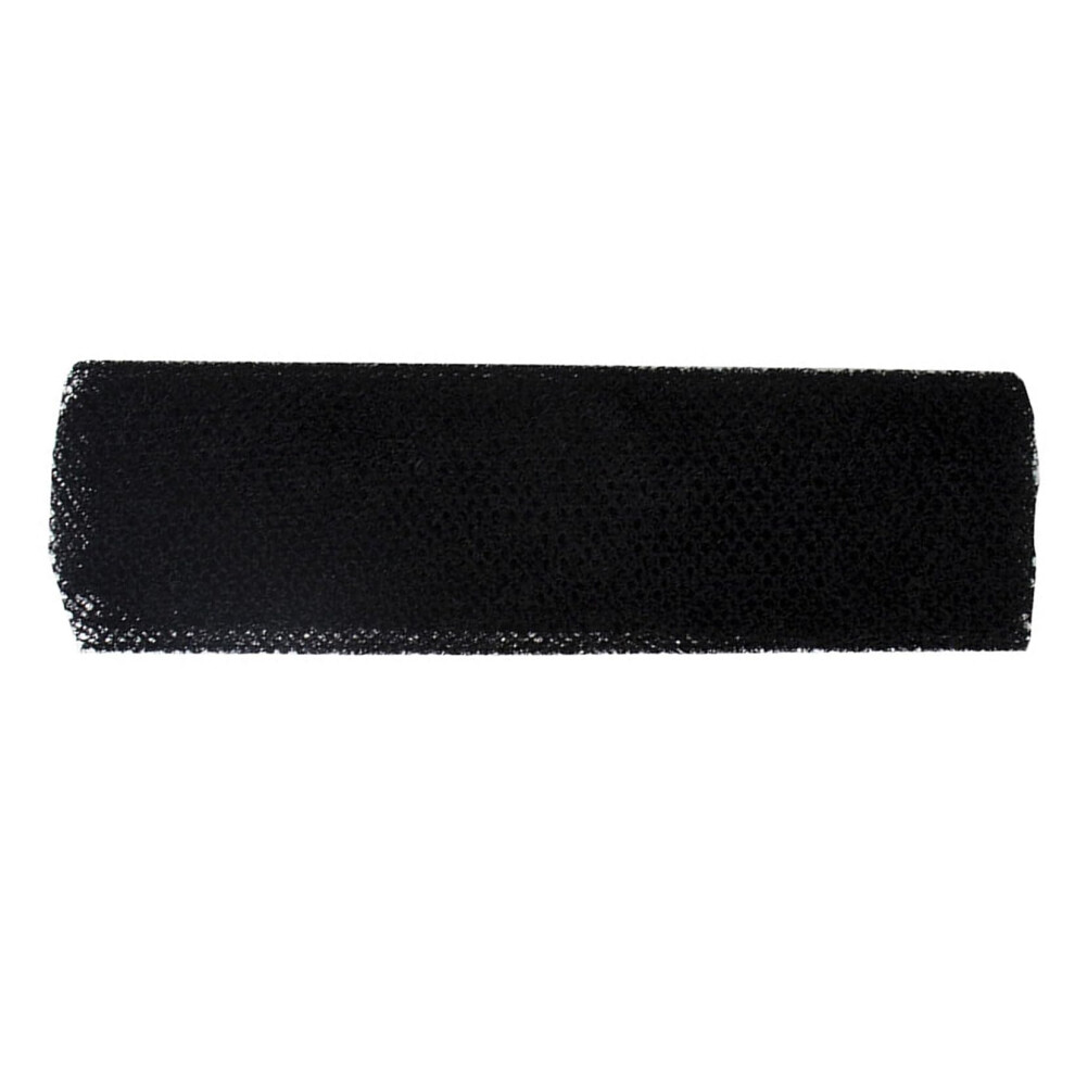 Black Bath Sponge With Extended Reach For Gentle Skin Exfoliation, Nylon Mesh Back Scrubber