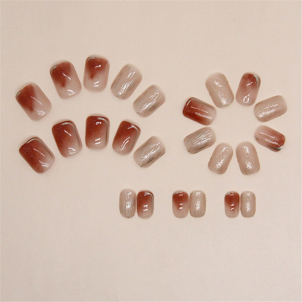 Pink Butterfly Press On Nails 24pcs Long Lasting ABS Fake Nail Tips Easy Apply and Remove