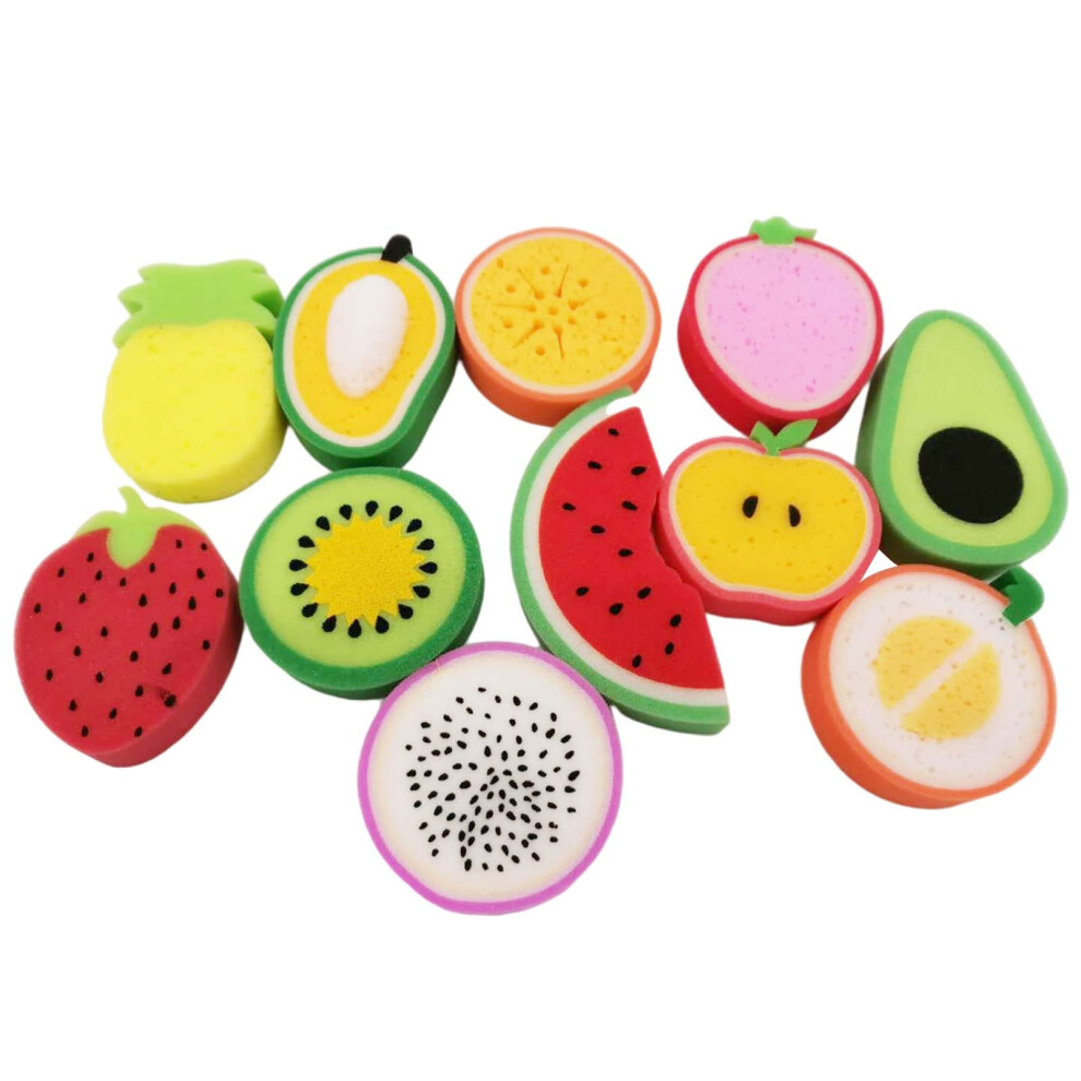 Fruit Shaped Soft Bath Sponge Body Scrubber for Gentle Exfoliation and Sensitive Skin