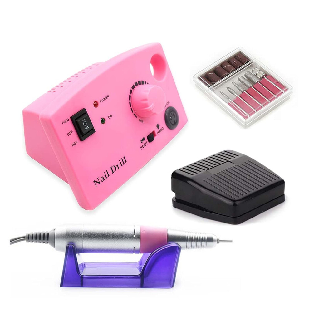 Electric Nail Drill Machine 35000RPM with Foot Pedal Control for Professional Manicure Pedicure