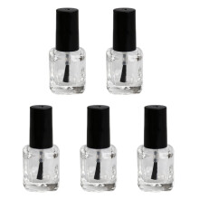 10pcs Square Empty Nail Polish Bottles with Brush, Refillable Leakproof Transparent Glass Containers for Nail Art