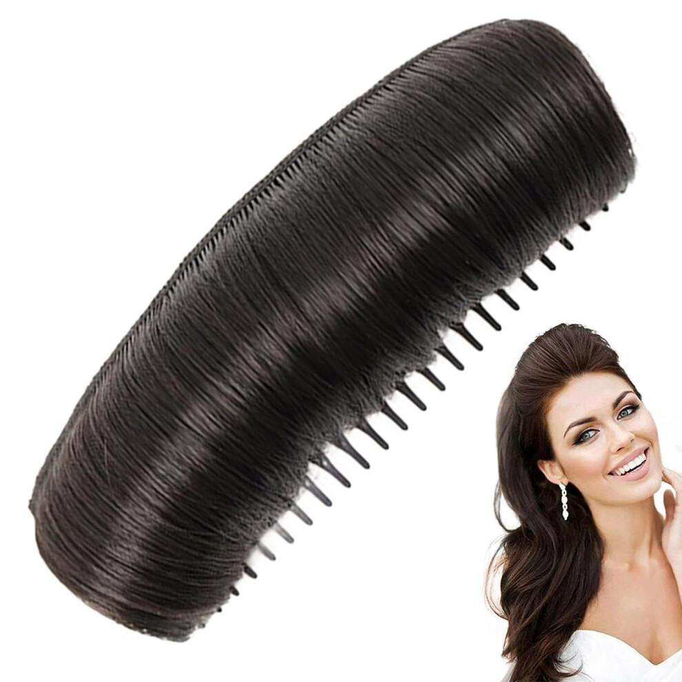 Black Hair Volume Insert With Invisible Bump Clip For Instant Natural Seamless Hairstyle