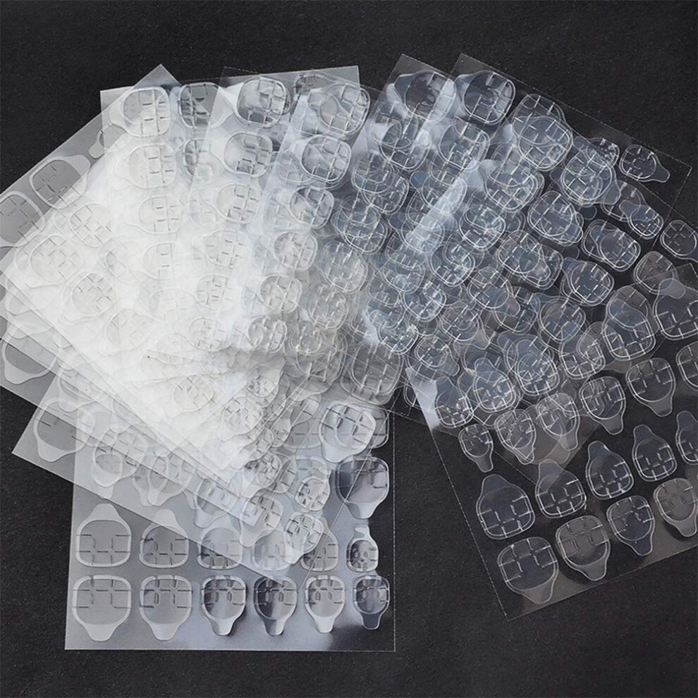 120pcs Breathable Nail Adhesive Stickers, Strong Double Sided Glue Tabs, 6 Sizes for Press On Nails
