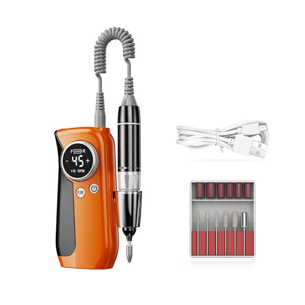 Professional Electric Nail Drill 45000RPM Cordless Nail File with LCD Display for Salon or Home