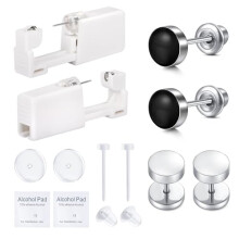 Ear Piercing Kit with Self Piercing Gun, Safe Disposable Design for Earlobe and Cartilage Studs