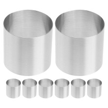 24Pcs Silver Stainless Steel Round Cake Molds Pastry Baking Rings