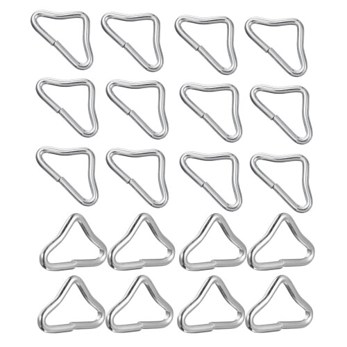 100Pcs Weather-Resistant Silver Triangle Rings for Trampoline Repair 2