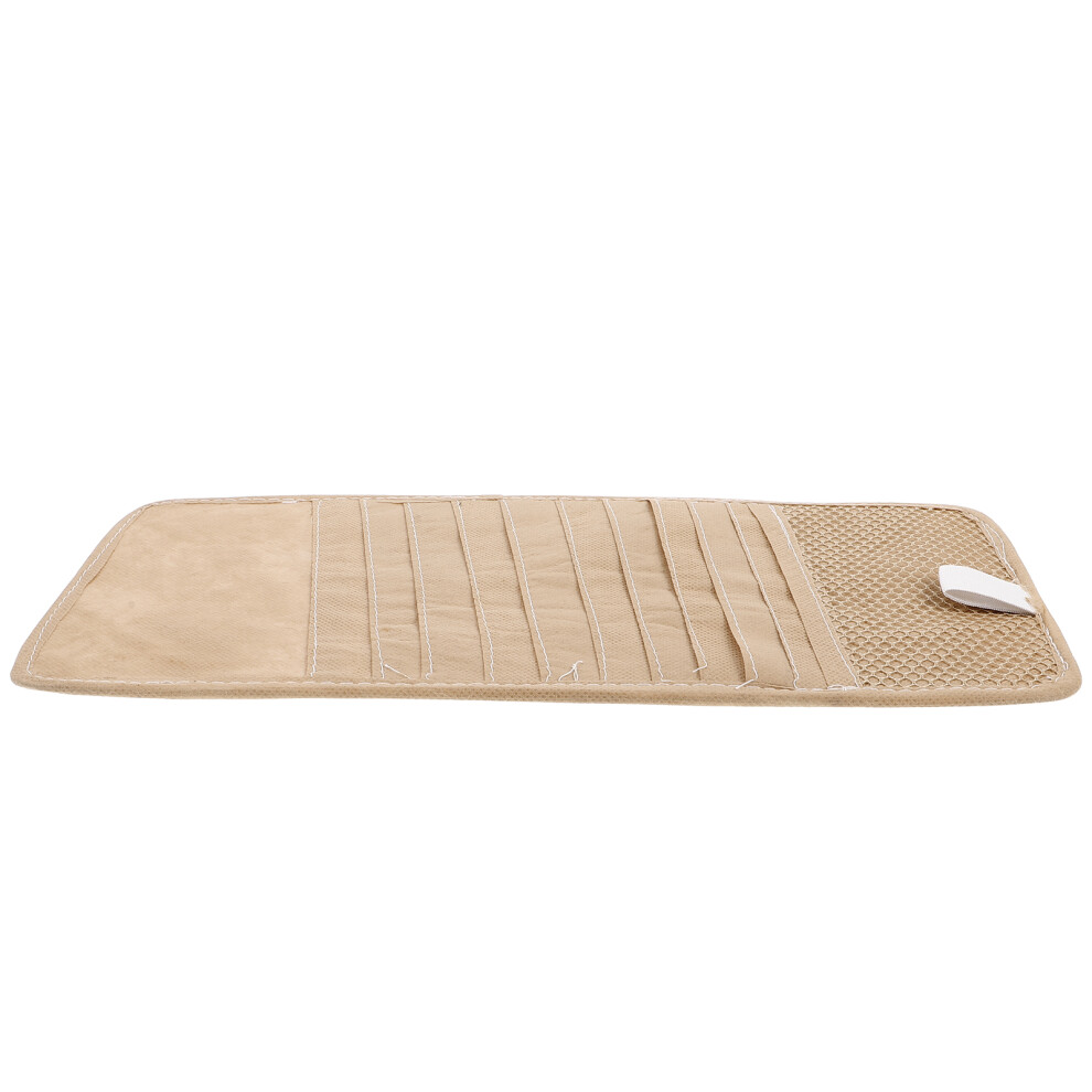 3Pcs Large Capacity Car Sun Visor Cd Dvd Organizer Cloth Pouch Beige 3613407267623