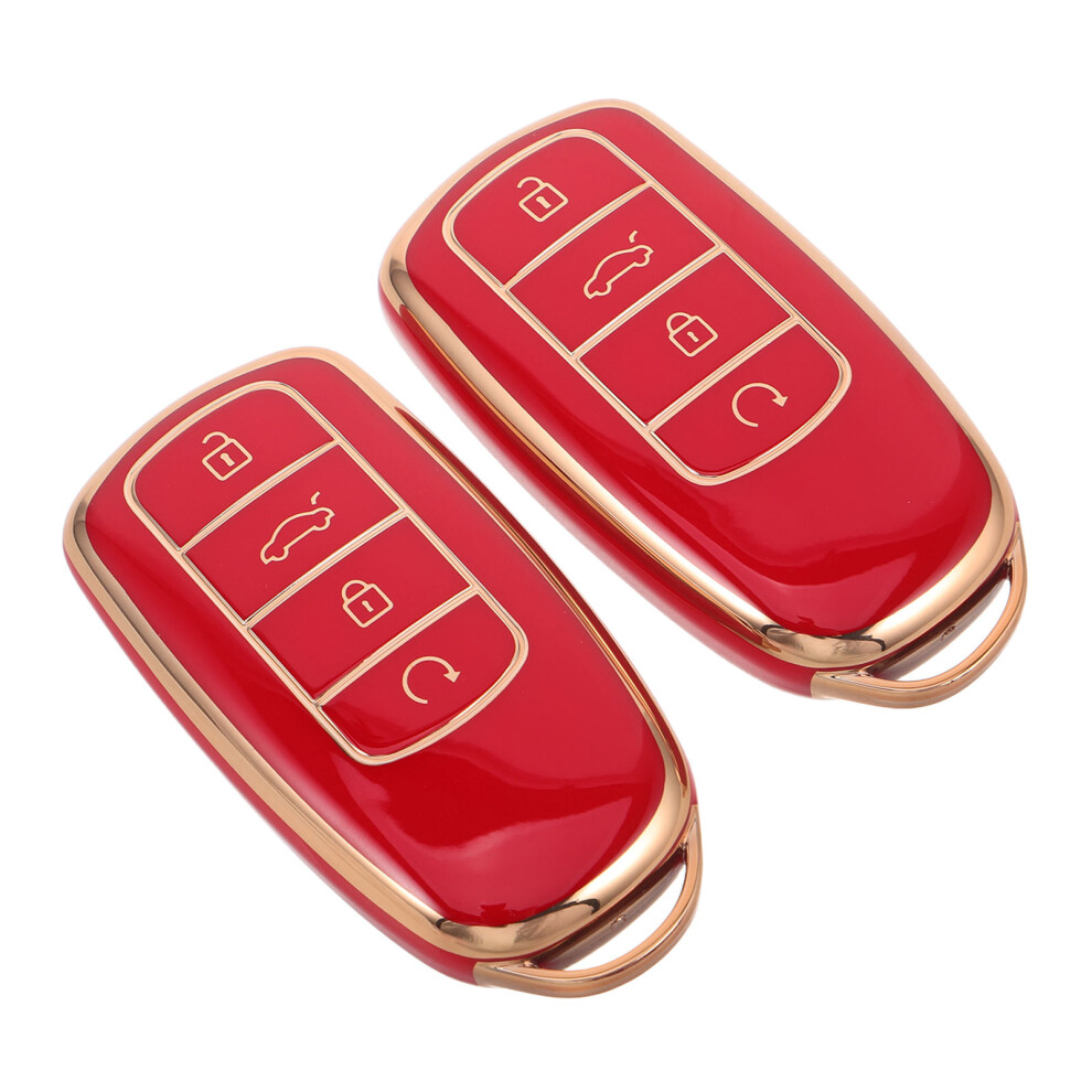 6Pcs Tpu Protective Car Key Fob Holder Lightweight Key Cover Red 3613407245867