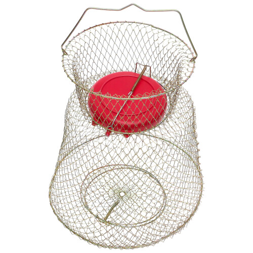 4Pcs Compact Iron Mesh Fishing Basket Floating Fish Catch Net