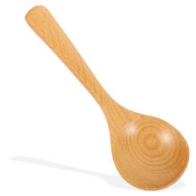 3Pcs Light Brown Beech Soup Ladle Natural Wooden Serving Large Spoon