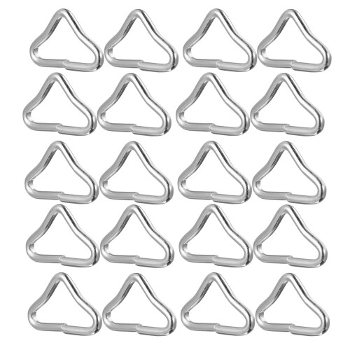 100Pcs Weather-Resistant Silver Triangle Rings for Trampoline Repair 1