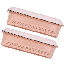 6Pcs Orange Utensil Container PP Kitchen Cutlery Tray with Lid