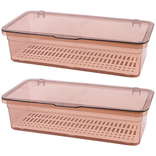6Pcs Orange Utensil Container PP Kitchen Cutlery Tray with Lid 1
