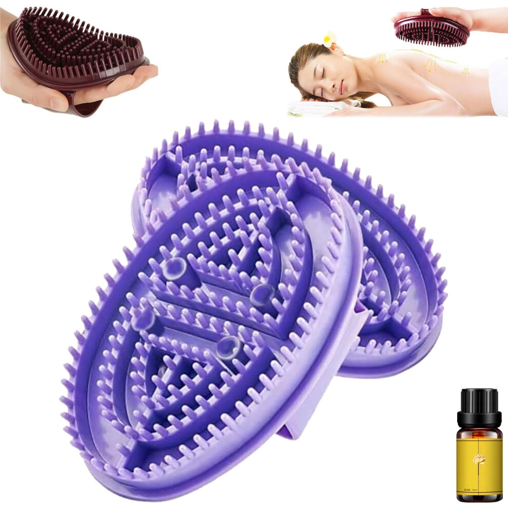 Purple Body Massage Brush With Ergonomic Nonslip Grip For Full Body Relaxation Handheld Massage Comb