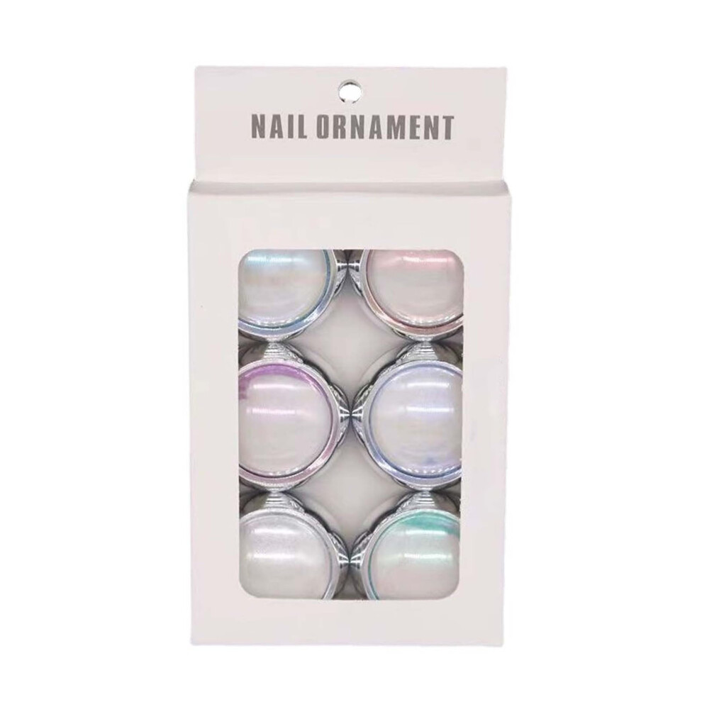 Mirror Nail Powder Metallic Chrome Pigment for Nail Art Mirror Shine Finish 6 Vibrant Colors