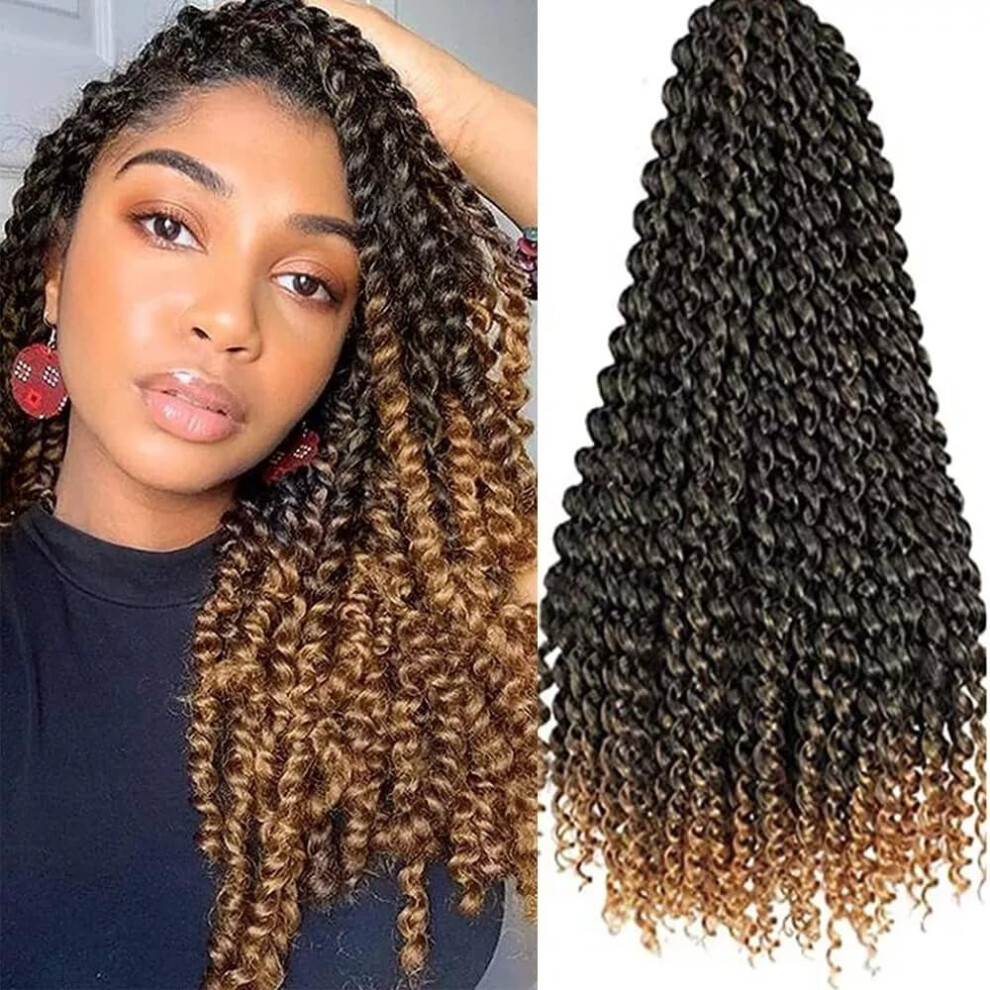 Unisex Passion Twist Crochet Braids 18 Inch Water Wave Synthetic Hair Extensions Soft Bohemian Spring Twist