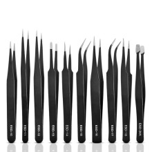 10Pcs Precision Tweezers Set, Upgraded Anti-Static Stainless Steel Tweezers for , Electronics, Jewelry-Making