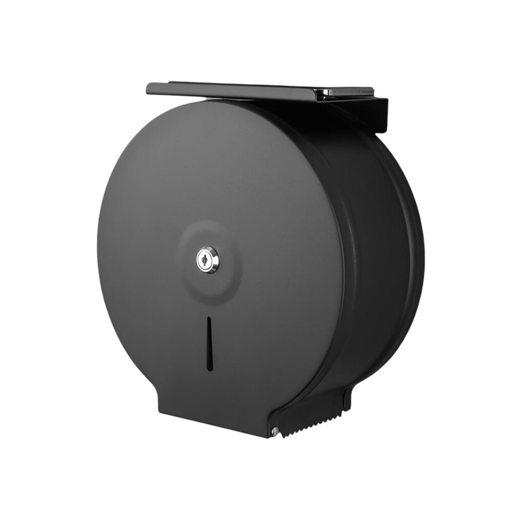 Commercial Jumbo Toilet Paper Dispenser With Shelf, Wall Mount Stainless Steel 9Inch Roll Toilet Paper Holder Black