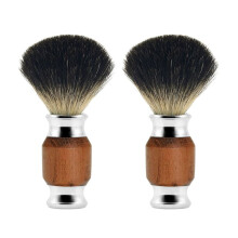 2Pcs Pure Badger Hair Beard Brush Men's Shaving Brush with Wooden Handle Supply Various Hair Razors