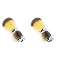 2X Synthetic Shaving Brush Durable Resin Handle Travel Brush,Lathering Well with Shaving Soap Cream for Men Wet Shave