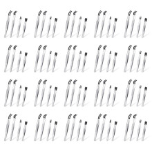80 Pieces Tweezers Set with Rubber Tips Tweezers PVC Coated Tweezers, Rubber Fine Point Tweezers Rubber Flat Tip Tweezer