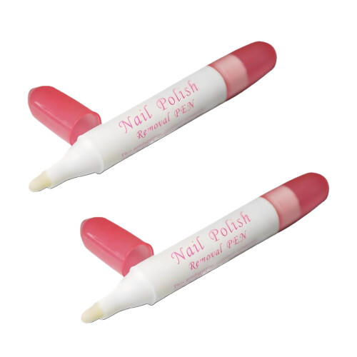 2Pcs Nail Polish Corrector Pen with 3 Replaceable Tips for Precision Manicure Cleanup