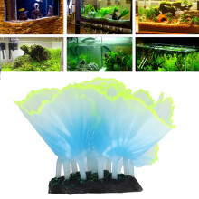 Fluorescent Lettuce Coral Decoration for Aquarium, Silicone, 8.5cm