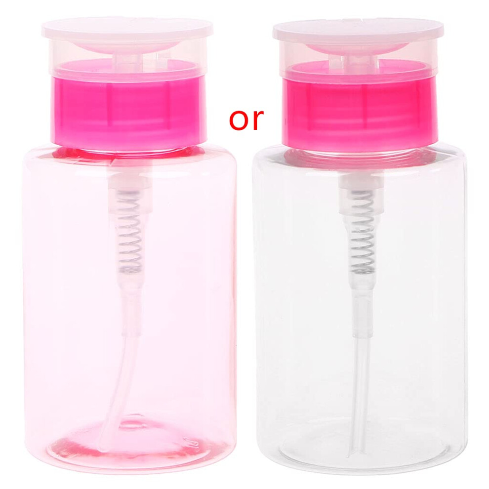 Pink 160Ml Nail Polish Remover Pump Bottle Â Onehanded Acetone Dispenser For Nail Art