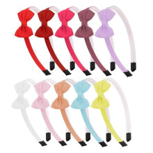 Paquet de 10 Bandeaux à Nœuds pour Filles, Bandeau Coloré avec Nœuds, Bandes de Cheveux pour Enfants, Nœuds de Cheveux Doux, Bandeau Doux pour