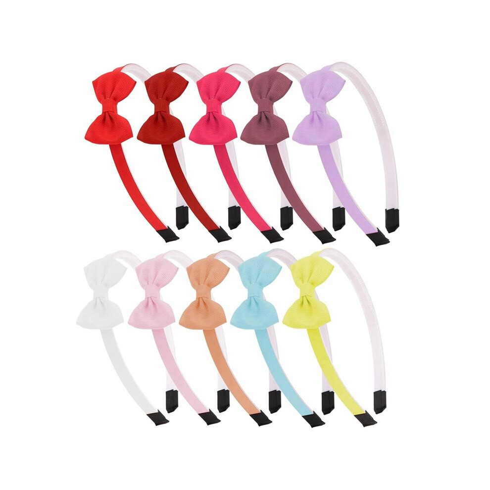 10Pack Bow Headbands for Girls Colorful Headband with Bows Hair Bands for Kids Soft Hair Bows Sweet Headband for Toddler