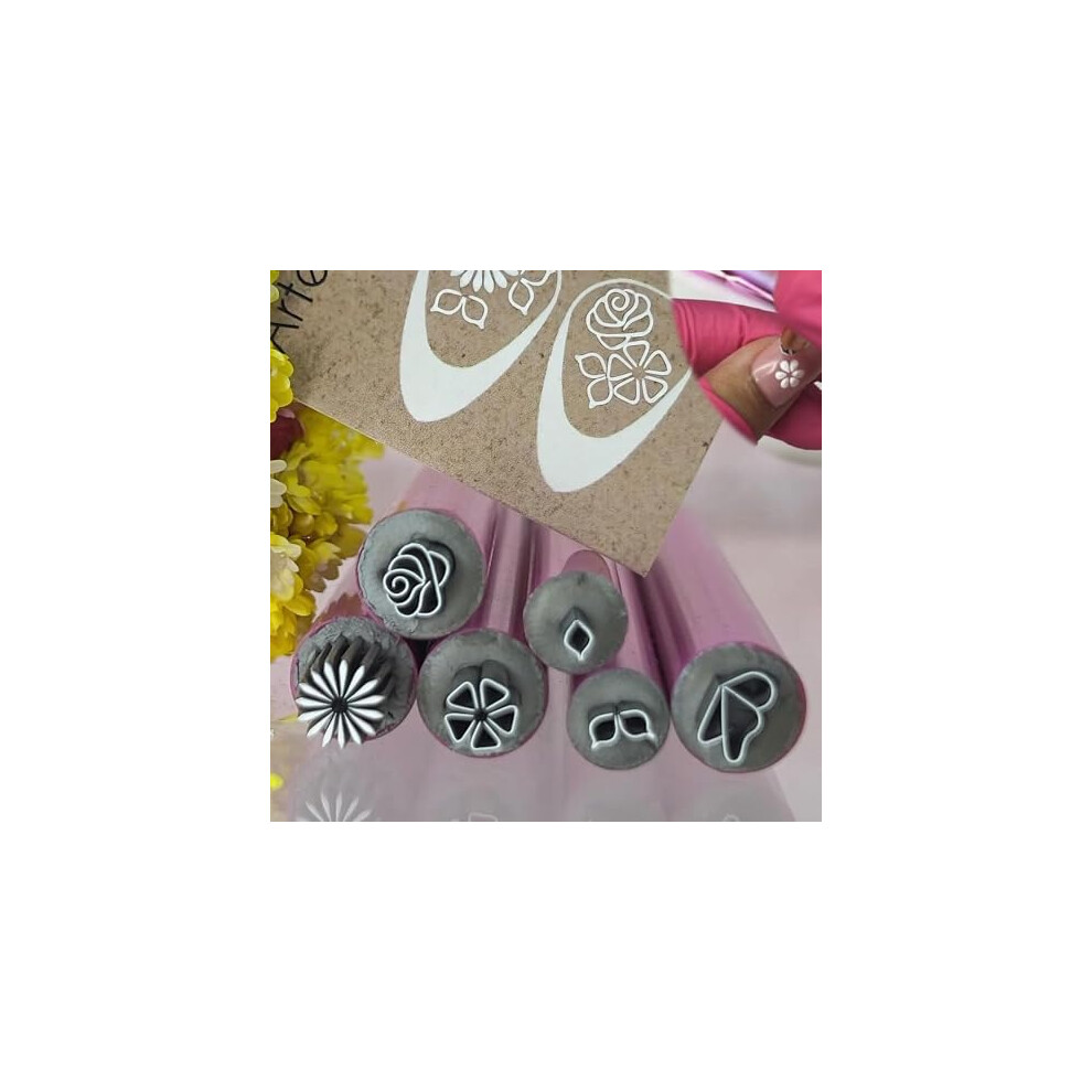 Nail Art Stamp Pen Set, 6Piece Precision Tips for DIY Designs, Six Unique Pattern Stamps
