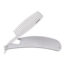 Beard Comb for Men Foldable Stainless Steel Pocket Hair and Mustache Grooming Tool