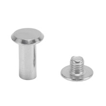 50 Pairs Stainless Steel Rivet Stud Set 6x14x11mm for Albums & Scrapbooks