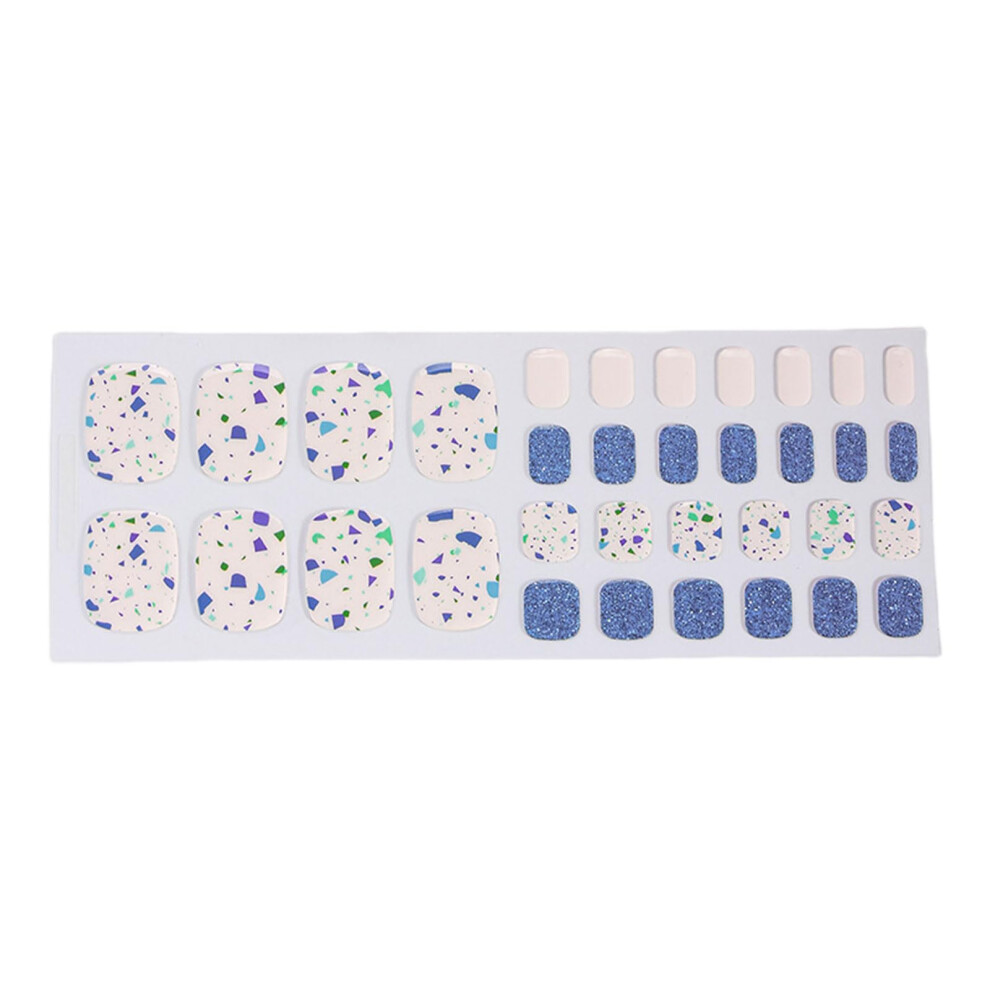 Gold Glitter Gel Toenail Stickers LongLasting Pedicure Nail Wraps Full Coverage Easy Application