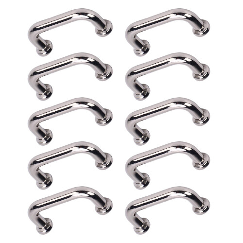 10 Pack Square Flat Cylinder Bridge Buckles 21.8x10.5mm Silver