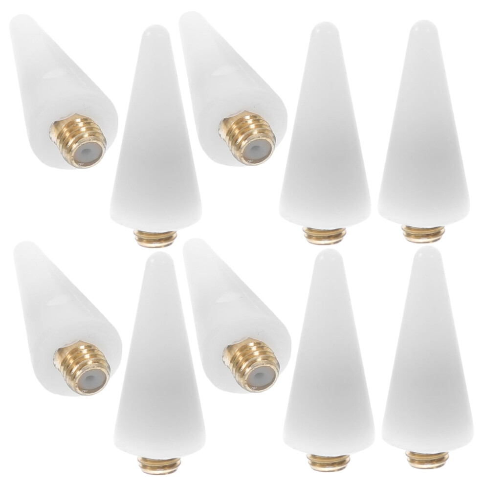10pcs DualEnded Wax Nail Rhinestone Picker Pen Set with Replacement White Heads for Nail Art