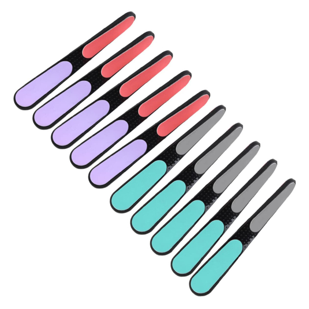 Nail File and Buffer Set 10pcs FourSided Block for Precision Nail Shaping, Home and Salon Use