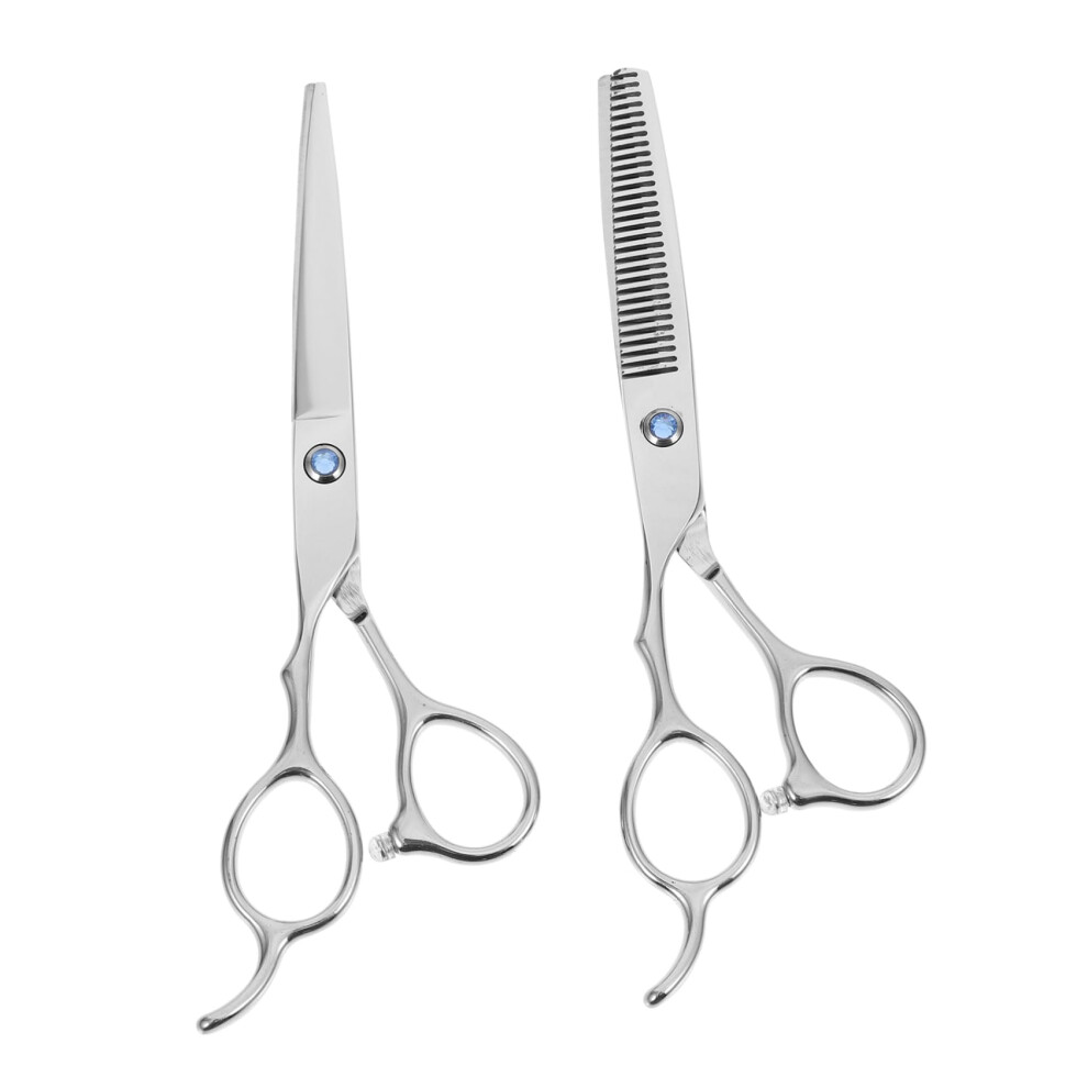 2pcs Left Handed Hair Scissors with Ergonomic Grip and Precision Blades for Salon and Home