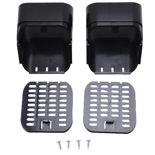 2x3 Inch Black Gutter Downspout Extension with Leaf Guard, Plastic 1