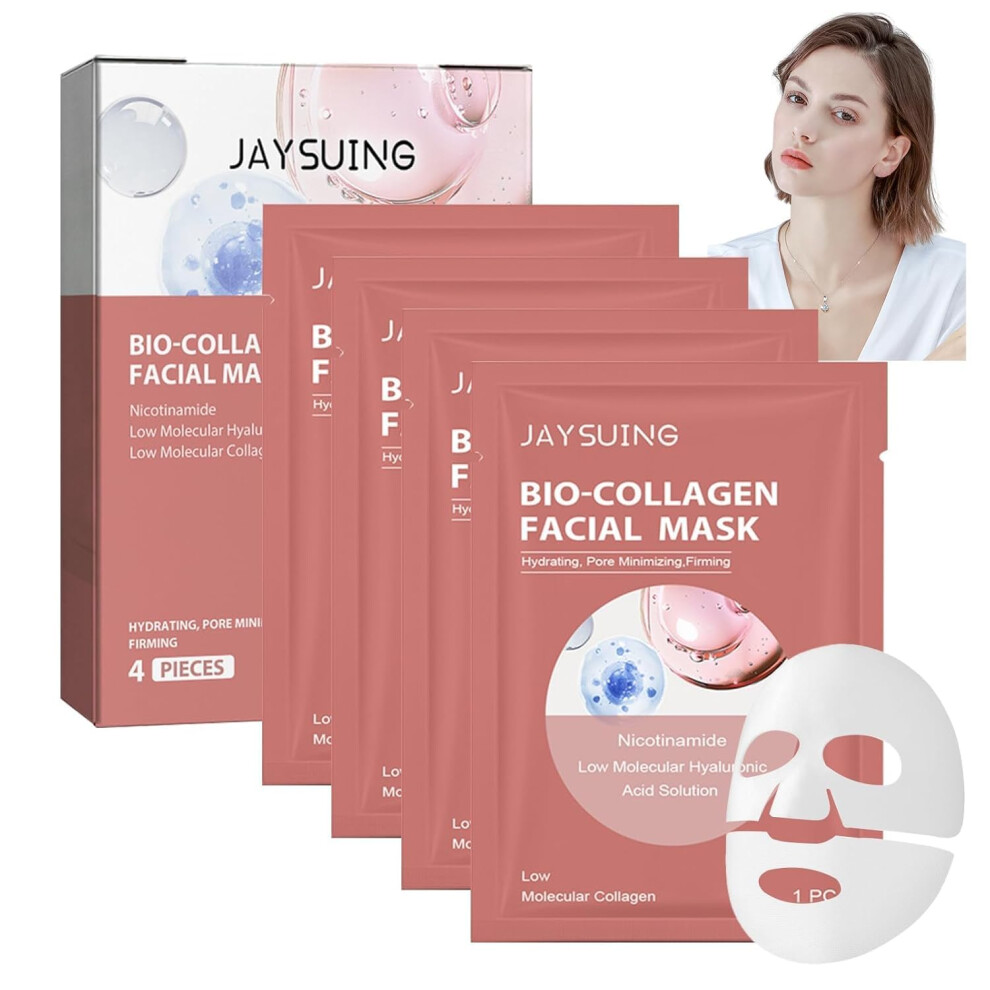 Overnight Collagen Face Mask for Deep Hydration, Firming and Skin Recovery, 1 Box 4 Pieces