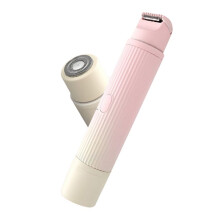 Bikini-Trimmer und Rasierer für Damen, 2-In-1, Elektrischer Nass-/Trocken-Körperhaarschneider, Gesichtshaarentfernung, Farbverlauf Rosa