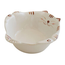 Ceramic Cat Shaped Ramen Bowl with Handles, Cute Soup and Salad Bowl for Oatmeal, Pasta, Rice